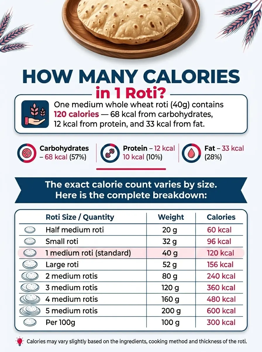1 Roti Calories details